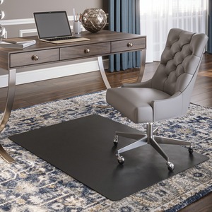 Deflecto+EconoMat+Chair+Mat+-+Floor%2C+Office%2C+Carpeted+Floor%2C+Breakroom+-+53%26quot%3B+Length+x+45%26quot%3B+Width+-+Rectangular+-+Vinyl+-+Black+-+1Each