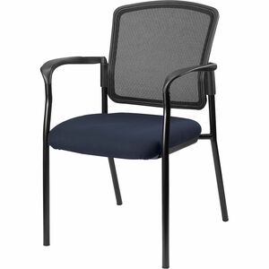 Lorell+Breathable+Mesh+Guest+Chair+-+Periwinkle+Blue+Fabric+Seat+-+Black+Steel+Frame+-+Armrest+-+1+Each