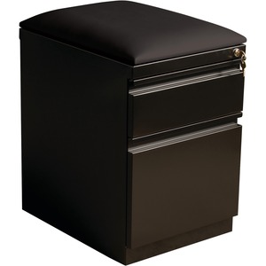 Lorell Mobile Pedestal File with Seating - 2-Drawer - 15