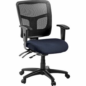 Lorell+ErgoMesh+Series+Managerial+Mid-Back+Chair+-+Periwinkle+Fabric+Seat+-+Black+Back+-+Black+Frame+-+5-star+Base+-+1+Each