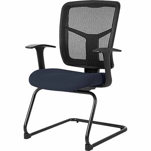 Lorell+ErgoMesh+Series+Mesh+Side+Arm+Guest+Chair+-+Periwinkle+Fabric+Seat+-+Black+Mesh+Back+-+Cantilever+Base+-+1+Each