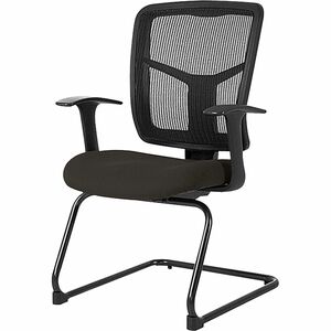 Lorell+ErgoMesh+Series+Mesh+Side+Arm+Guest+Chair+-+Pepper+Fabric+Seat+-+Black+Mesh+Back+-+Cantilever+Base+-+1+Each