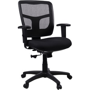 Lorell+Ergomesh+Managerial+Mesh+Mid-back+Chair+-+Black+Fabric+Seat+-+Black+Back+-+Black+Frame+-+5-star+Base+-+Black+-+1+Each