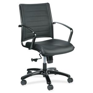 Eurotech+Europa+Titanium+Frame+Executive+Chair+-+Black+Leather+Seat+-+Black+Leather+Back+-+Titanium+Frame+-+5-star+Base+-+1+Each