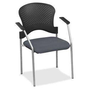 Eurotech breeze FS8277 Stacking Chair - Chambray Fabric Seat - Chambray Back - Gray Steel Frame - Four-legged Base - 1 Each