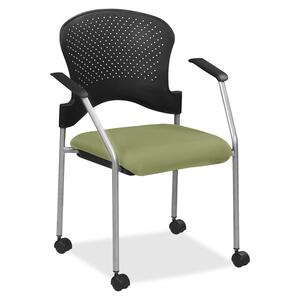 Eurotech breeze FS8270 Stacking Chair - Cress Fabric Seat - Cress Back - Gray Steel Frame - Four-legged Base - 1 Each