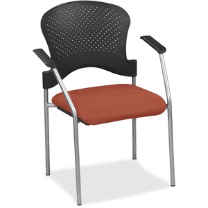 Eurotech Breeze Chair without Casters - Green Fabric Seat - Green Back - Gray Steel Frame - Four-legged Base - 1 Each