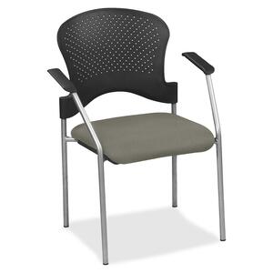 Eurotech breeze FS8277 Stacking Chair - Stone Fabric Seat - Stone Back - Gray Steel Frame - Four-legged Base - 1 Each