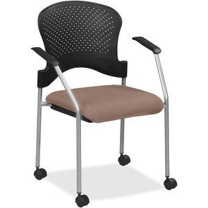 Eurotech Breeze Chair with Casters - Beach Fabric Seat - Beach Back - Gray Steel Frame - Four-legged Base - 1 Each
