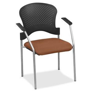 Eurotech breeze FS8277 Stacking Chair - Nutmeg Fabric Seat - Nutmeg Back - Gray Steel Frame - Four-legged Base - 1 Each
