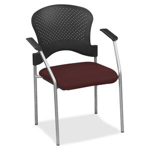 Eurotech Breeze Chair without Casters - Burgundy Fabric Seat - Burgundy Back - Gray Steel Frame - Four-legged Base - 1 Each