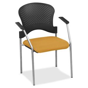 Eurotech breeze FS8277 Stacking Chair - Butterscotch Fabric Seat - Butterscotch Back - Gray Steel Frame - Four-legged Base - 1 Each