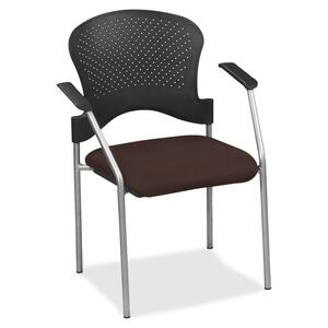 Eurotech breeze FS8277 Stacking Chair - Chocolate Fabric Seat - Chocolate Back - Gray Steel Frame - Four-legged Base - 1 Each