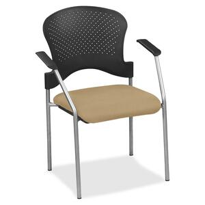 Eurotech breeze FS8277 Stacking Chair - Beige Fabric Seat - Beige Back - Gray Steel Frame - Four-legged Base - 1 Each