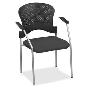 Eurotech breeze FS8277 Stacking Chair - Charcoal Fabric Seat - Charcoal Back - Gray Steel Frame - Four-legged Base - 1 Each