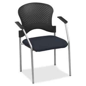 Eurotech breeze FS8277 Stacking Chair - Navy Fabric Seat - Navy Back - Gray Steel Frame - Four-legged Base - 1 Each