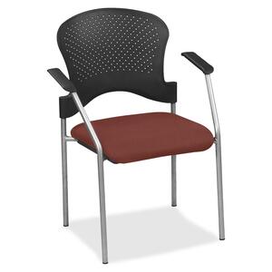 Eurotech breeze FS8277 Stacking Chair - Cordovan Fabric Seat - Cordovan Back - Gray Steel Frame - Four-legged Base - 1 Each