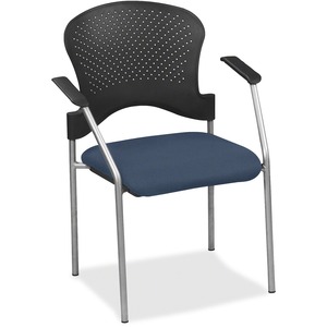 Eurotech breeze FS8277 Stacking Chair - Navy Fabric Seat - Navy Back - Gray Steel Frame - Four-legged Base - 1 Each