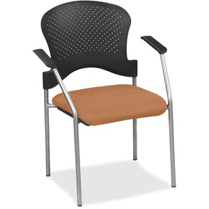 Eurotech breeze FS8277 Stacking Chair - Sand Fabric Seat - Sand Back - Gray Steel Frame - Four-legged Base - 1 Each