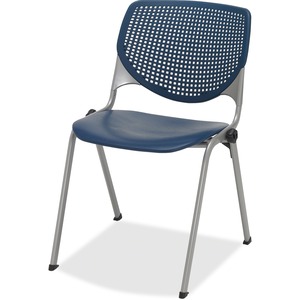 KFI+2300+Kool+Series+-+Navy+Polypropylene+Seat+-+Navy+Polypropylene%2C+Aluminum+Alloy+Back+-+Silver%2C+Powder+Coated+Steel+Frame+-+Four-legged+Base+-+Armrest+-+1+Each