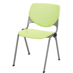 KFI+2300+Kool+Series+-+Lime+Green+Polypropylene+Seat+-+Lime+Green+Polypropylene%2C+Aluminum+Alloy+Back+-+Silver%2C+Powder+Coated+Steel+Frame+-+Four-legged+Base+-+Armrest+-+1+Each