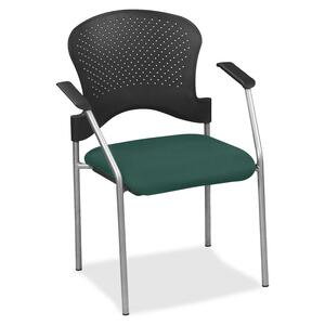 Eurotech breeze FS8277 Stacking Chair - Chive Fabric Seat - Gray Steel Frame - Four-legged Base - 1 Each