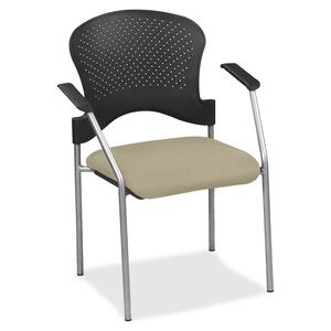 Eurotech breeze FS8277 Stacking Chair - Forte Pumice Fabric Seat - Gray Steel Frame - Four-legged Base - 1 Each