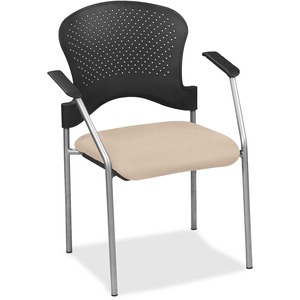 Eurotech breeze FS8277 Stacking Chair - Azure Fabric Seat - Gray Steel Frame - Four-legged Base - 1 Each