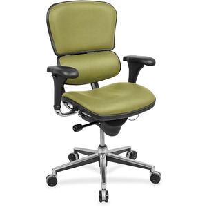 Eurotech ergohuman LE10ERGLO Mid Back Management Chair - Spring Green Quattro Fabric Seat - Spring Green Quattro Fabric Back - 5-star Base - 1 Each
