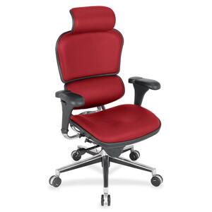 Eurotech Ergohuman Leather Executive Chair - Real Red Insight Fabric Seat - Real Red Insight Fabric Back - 5-star Base - 1 Each