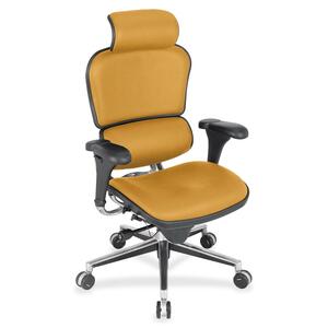 Eurotech Ergohuman Leather Executive Chair - Butterscotch Lifesaver Fabric Seat - Butterscotch Lifesaver Fabric Back - 5-star Base - 1 Each