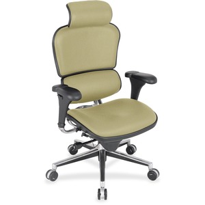 Eurotech ergohuman LE9ERG High Back Executive Chair - Aloe Rain Dance Fabric Seat - Aloe Rain Dance Fabric Back - 5-star Base - 1 Each