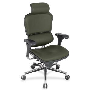 Eurotech Ergohuman Leather Executive Chair - Olive Perfection Fabric Seat - Olive Perfection Fabric Back - 5-star Base - 1 Each