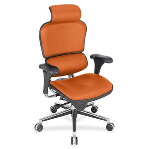 Eurotech Ergohuman Leather Executive Chair - Pumpkin Snakeskin Fabric Seat - Pumpkin Snakeskin Fabric Back - 5-star Base - 1 Each