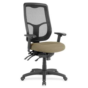 Eurotech Apollo High Back Multi-funtion Task Chair - Latte Fabric Seat - 5-star Base - 1 Each