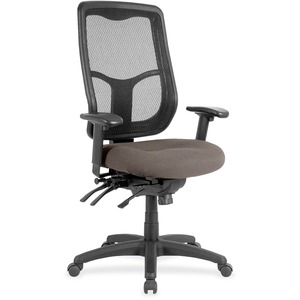Eurotech Apollo High Back Multi-funtion Task Chair - Gray Fabric Seat - 5-star Base - 1 Each