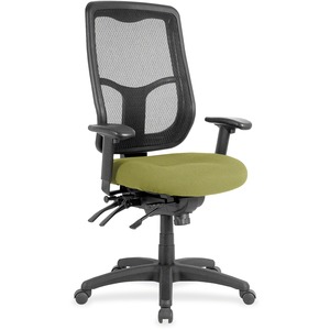 Eurotech Apollo High Back Multi-funtion Task Chair - Emerald Fabric Seat - 5-star Base - 1 Each