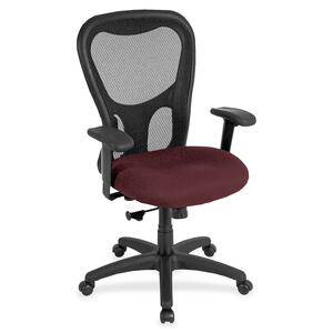 Eurotech Apollo Synchro High Back Chair - Garnet Fabric Seat - 5-star Base - 1 Each