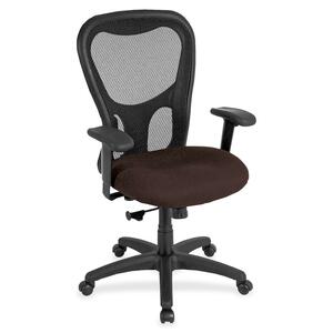 Eurotech Apollo Synchro High Back Chair - Chocolate Fabric Seat - 5-star Base - 1 Each