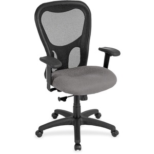 Eurotech+Apollo+Synchro+High+Back+Chair+-+Pewter+Fabric+Seat+-+5-star+Base+-+1+Each