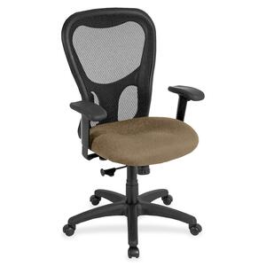Eurotech Apollo Synchro High Back Chair - Khaki Fabric Seat - 5-star Base - 1 Each