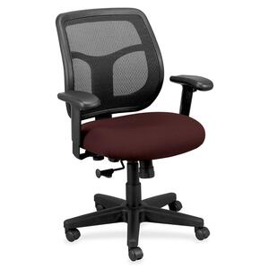 Eurotech+Apollo+MT9400+Mesh+-+Burgundy+Fabric+Seat+-+5-star+Base+-+1+Each