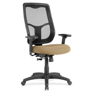 Eurotech Apollo High Back Synchro Task Chair - Beige Fabric Seat - 5-star Base - 1 Each