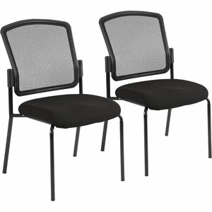 Eurotech Dakota 2 7014 Guest Chair - Black Fabric Seat - Steel Frame - Four-legged Base - 1 Each