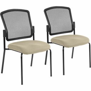 Eurotech Dakota 2 Guest Chair - Travertine Fabric Seat - Steel Frame - Four-legged Base - 1 Each