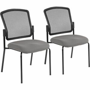 Eurotech Dakota 2 Guest Chair - Pewter Fabric Seat - Steel Frame - Four-legged Base - 1 Each