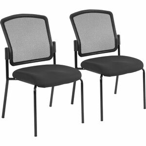 Eurotech Dakota 2 Guest Chair - Fog Fabric Seat - Steel Frame - Four-legged Base - 1 Each