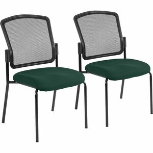 Eurotech Dakota 2 7014 Guest Chair - Forest Fabric Seat - Steel Frame - Four-legged Base - 1 Each