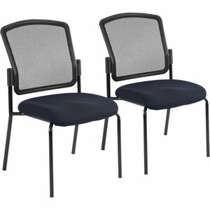 Eurotech Dakota 2 7014 Guest Chair - Navy Fabric Seat - Steel Frame - Four-legged Base - 1 Each