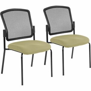 Eurotech Dakota 2 Guest Chair - Cocoa Fabric Seat - Steel Frame - Four-legged Base - 1 Each
